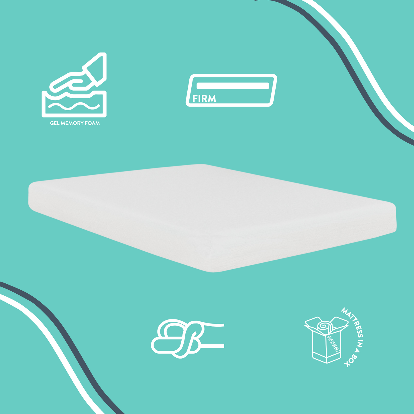 Rogan 8in Gel Memory Foam Mattress